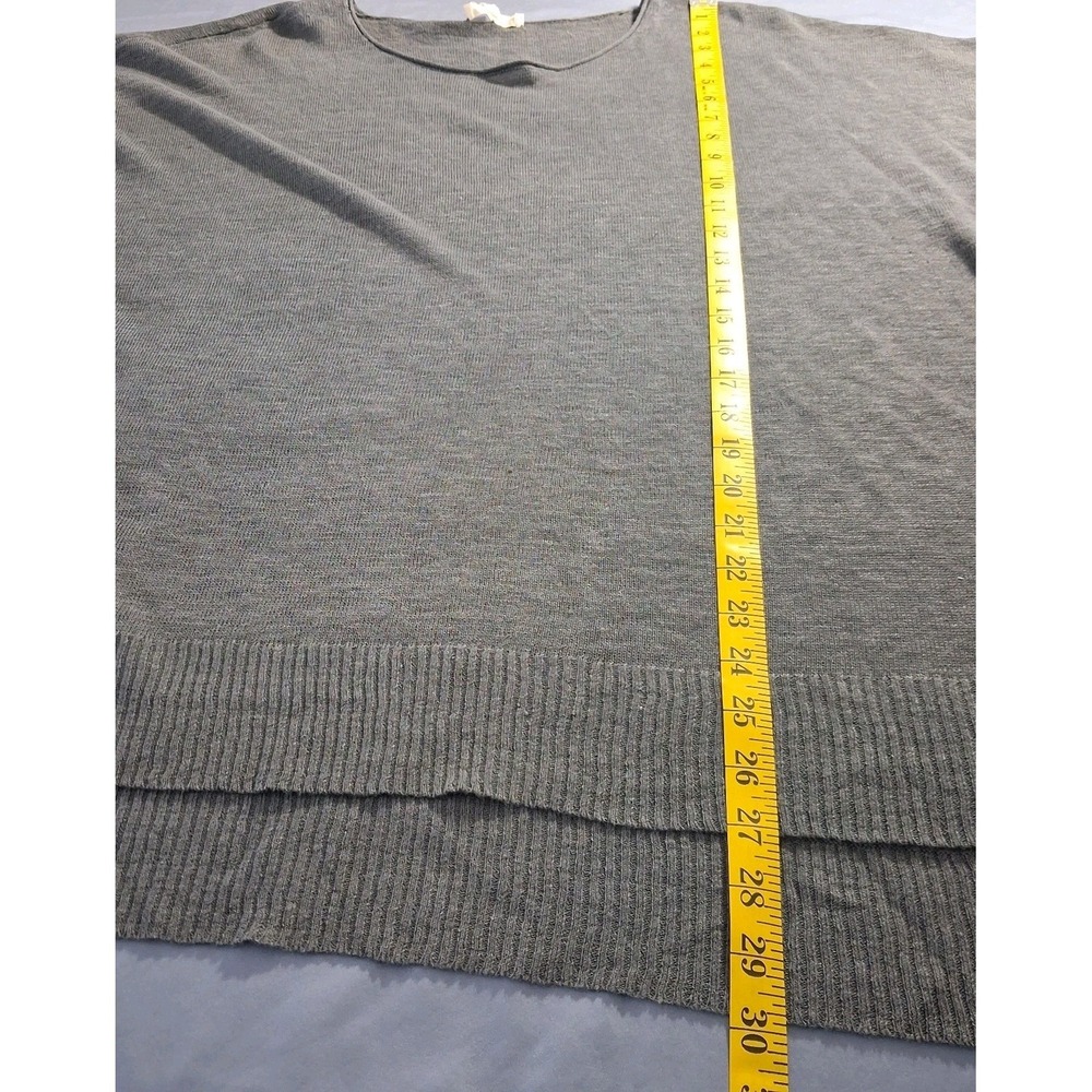 Eileen Fisher Sm Gray Short Sleeve Linen Tunic Sweater Quiet Luxury Old Money - Picture 5 of 9